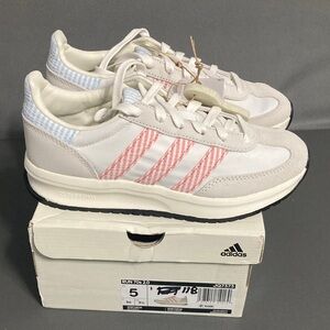 Adidas Run 70 2.0 Cream and Pink Sneakers womens 5